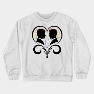 Two Gay Pride Grooms Inside an Elegant Heart Crewneck Sweatshirt